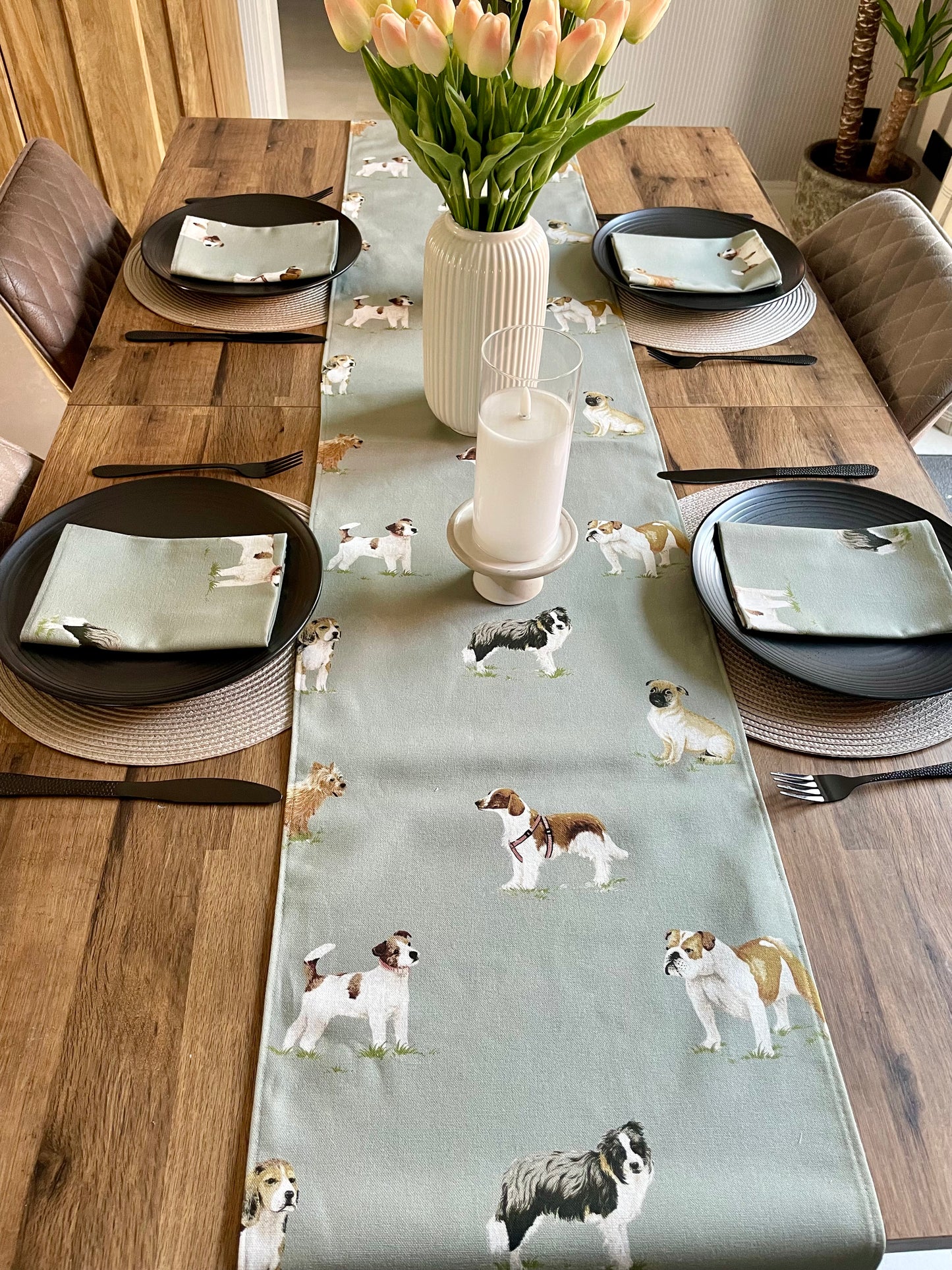 Multi-Breed Dog Print Set of 4 Table Napkins