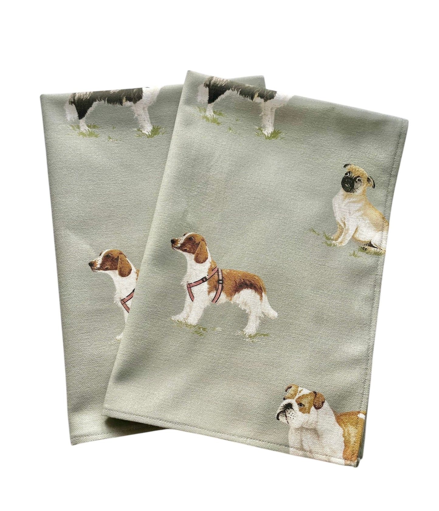 Multi-Breed Dog Print Set of 2 Cotton Tea Towels