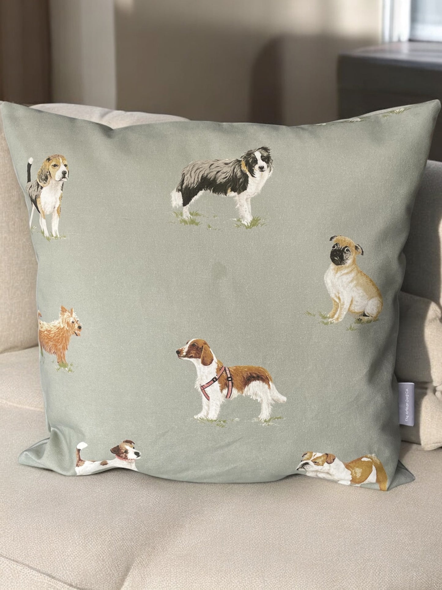 Multi-Breed Dog Print Cushion